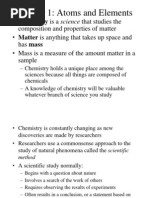 Chapter 1: Atoms and Elements