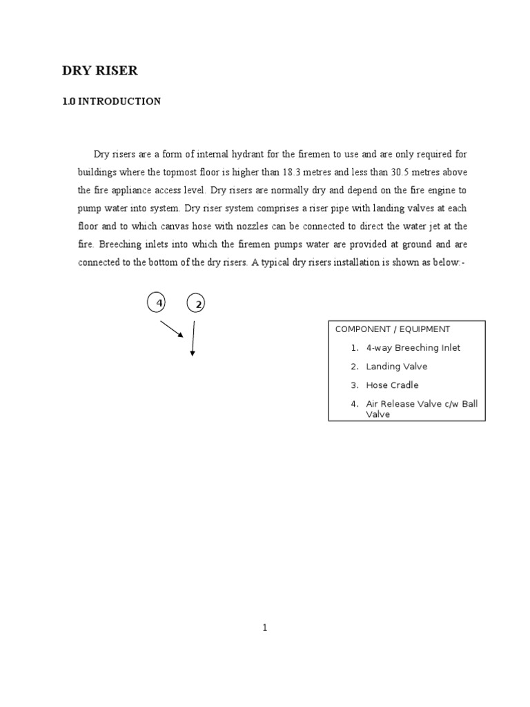 Dry Riser System Design and Standards | PDF
