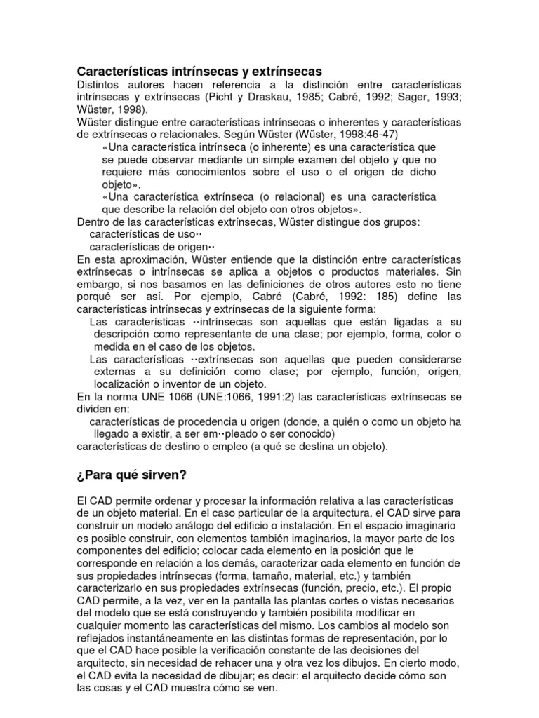 Características Intrínsecas y Extrínsecas | PDF | Analogía | Ciencia ...