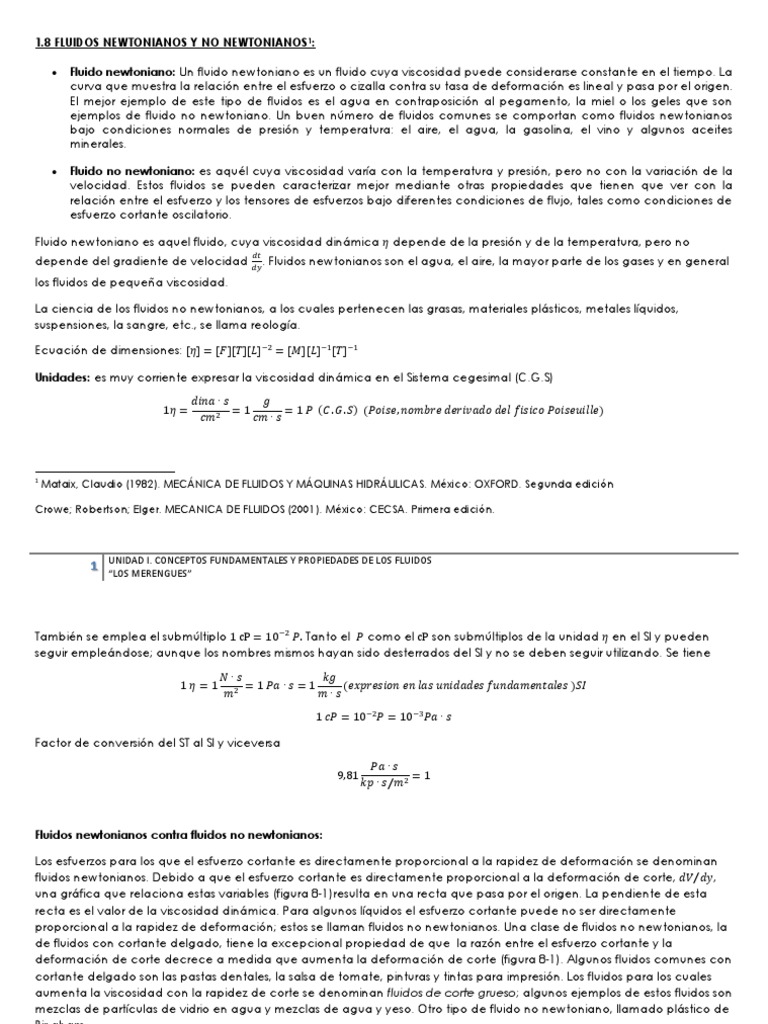 Fluidos Newtonianos y No Newtonianos | PDF | Viscosidad | Fluido