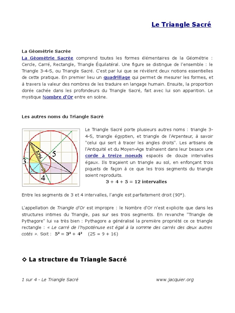06 Triangle Sacre | PDF | Triangle | Cercle