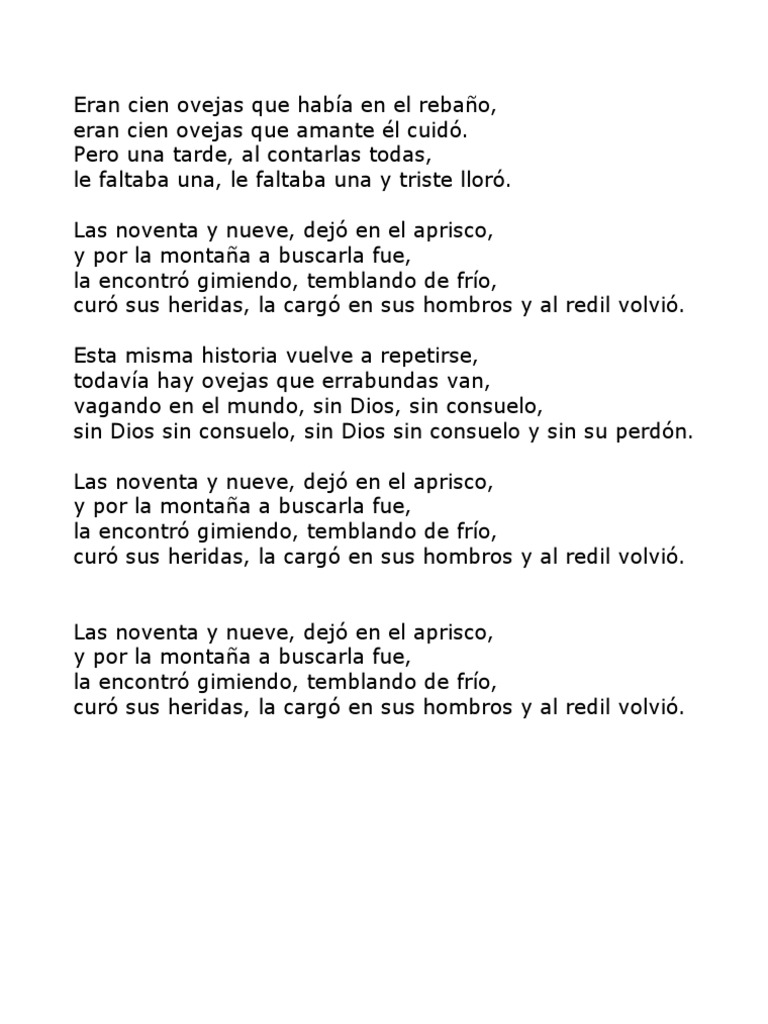 Las Cien Ovejas : 100 OVEJAS: Acordes y Letra para Guitarra, Piano y ...