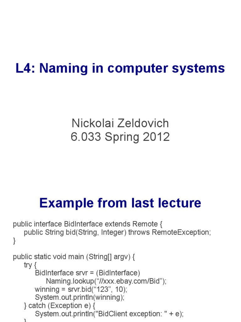 Naming in Computer Systems | PDF