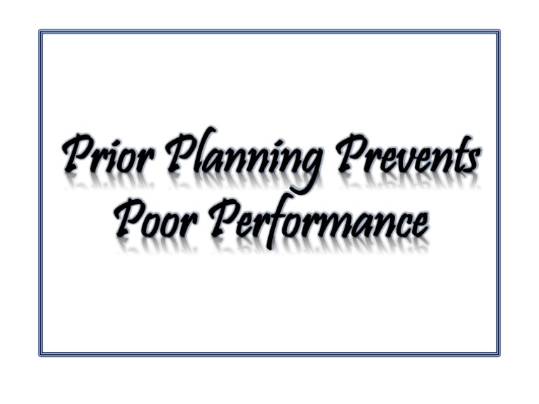 Prior Planning Prevents | PDF