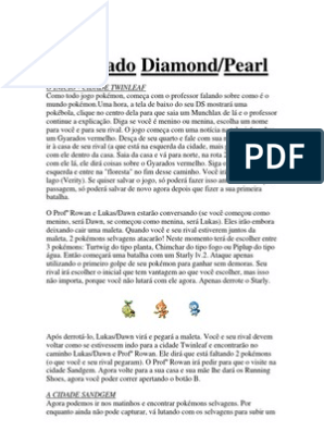 Detonado Diamond Pearl, PDF, Pokémon