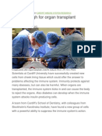 Breakthrough For Organ Transplant Surgery: 2:13PM, THU 22 MAR 2012