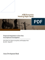 Financial Integration in East Asia: An Empirical Investigation