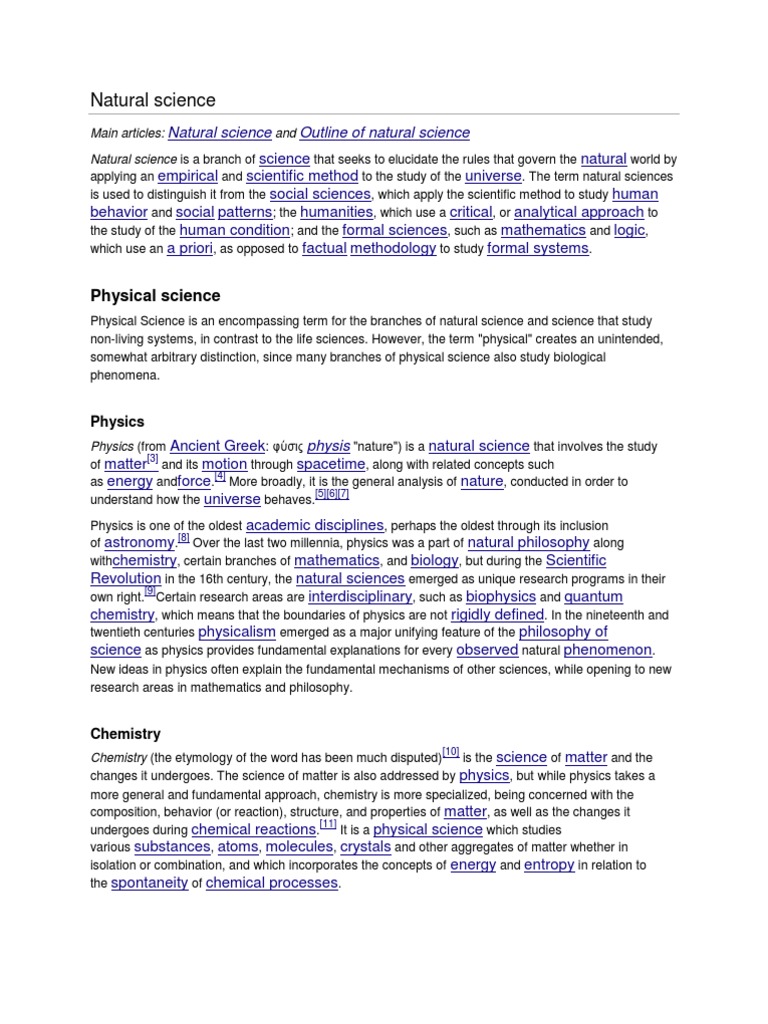 Natural Science Examples