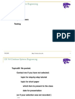 CIS 764 Database Systems Engineering: L21: Status Project Reviews Testing