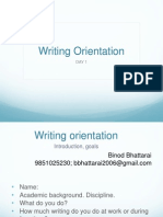 Writing Orientation 2012