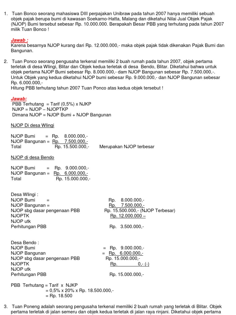 Contoh Soal Pajak Docx