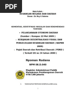 Download Desentralisasi Fiskal dan PDRD  Pajak Daerah dan Retribusi Daerah  pada Era Otonomi 2009 -Words 2003 by Nyoman Rudana SN16478715 doc pdf