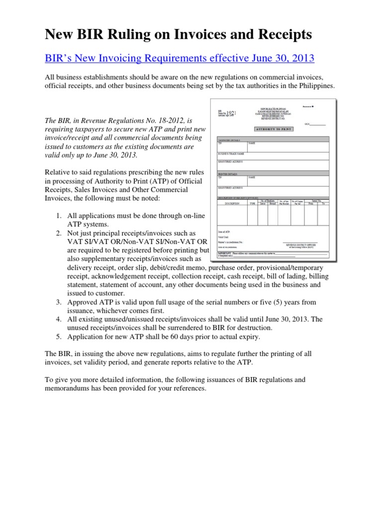BIR Invoicing Regulations Update 2024 | PDF | Receipt | Invoice