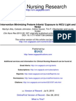 Clinical Nursing Research: Noise Intervention Minimizing Preterm Infants' Exposure To NICU Light and