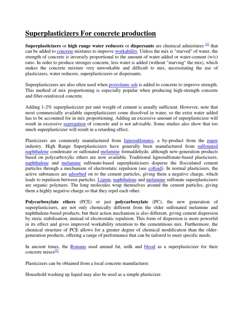 Superplasticizers for Concrete Experts | PDF | Concrete | Civil Engineering
