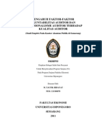 Pengaruh Faktor-Faktor Akuntabilitas Auditor Dan Profesionalisme Auditor Terhadap Kualitas Auditor