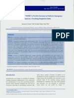 A Simple Clinical Score "TOPRS" To Predict Outcome in Pédiatrie Emergency Department in A Teaching Hospital in India