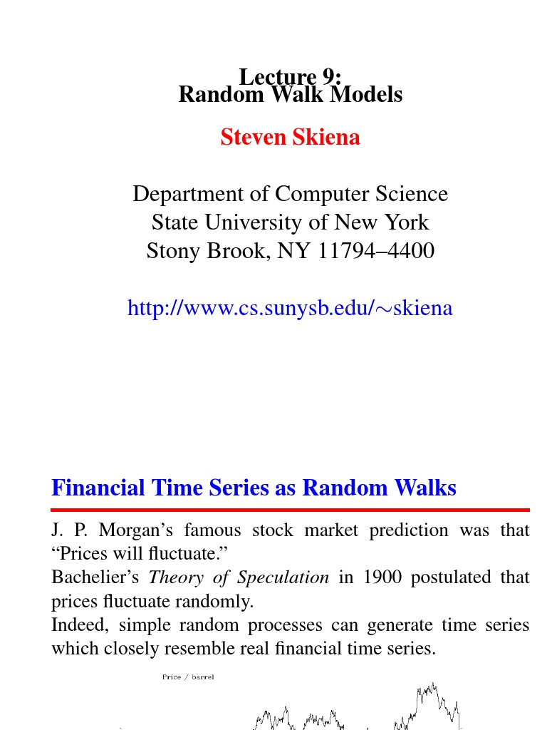 Random Walk Models: Steven Skiena | PDF | Randomness | Probability ...