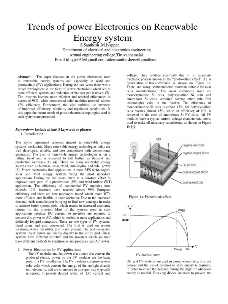 Trends of Power Electronics On Renewable Energy System | PDF | Power ...