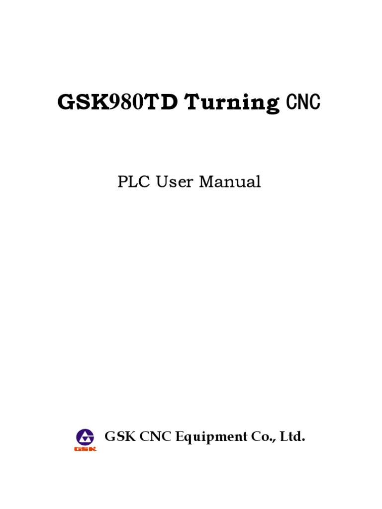 GSK 980TD PLC User Manual(English Version) | Programmable Logic