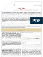 Policy Brief: Improving The Governance of The Health System in Cameroon