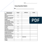 Essay Question Rubric