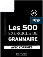 Les 500 Exercises Des Grammaire A1