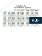 Battery Cable Size Chart