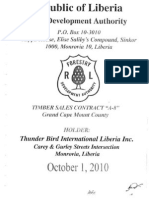 Timber Sale Contract Between Forestry Development Authority (FDA) & Thunder Bird Int'l Lib. A-8