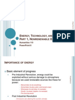 E, T, S: P 1, N E: Nergy Echnology AND Ociety ART Onrenewable Nergy