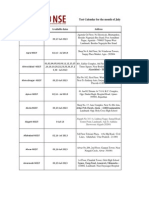 July 2013 Test Calendar