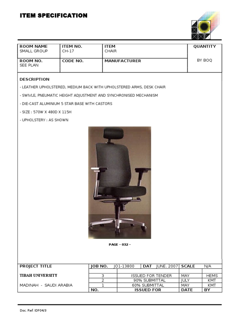 Item Specification: Room Name Item No. Item Quantity | PDF