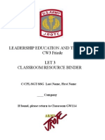 CW3 Friede LET 3 Classroom Resource Binder