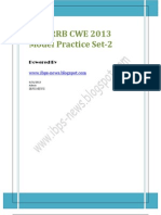 RRB Model Set 2 for IBPS RRB CWE 2013