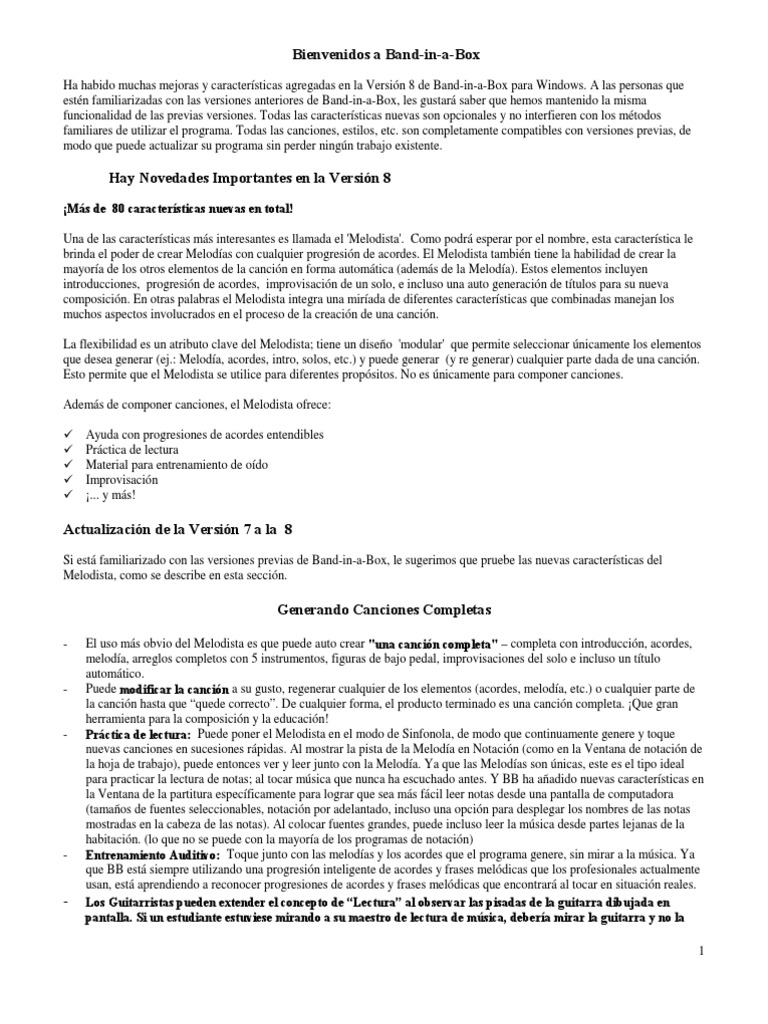 Manual Band in A Box 2005 Español PDF