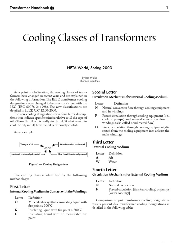 Transformer Cooling Classes PDF Oil Convection