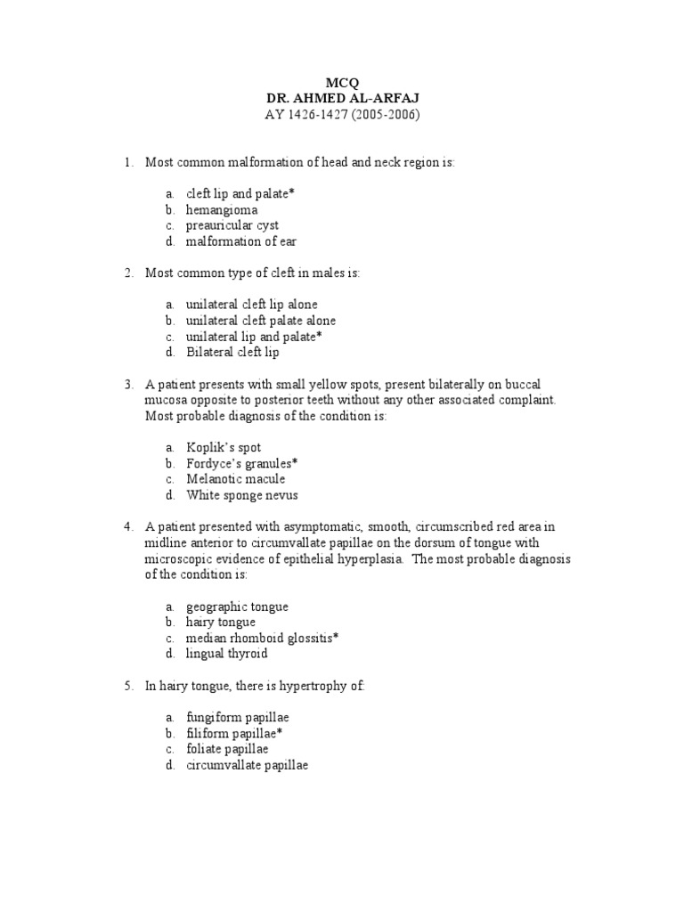 melanotic oral multiple choice quiz Pathology MCQs and Answers | PDF | Leukemia colourtreats