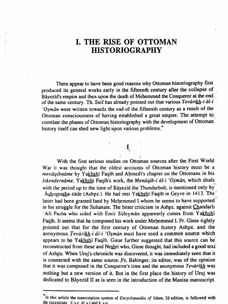Ottoman Historiography and Its Evolution | PDF | Ottoman Empire ...