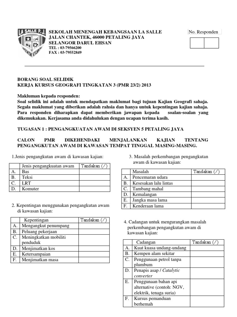 Surat Jabatan Pendidikan Negeri Soal Selidik
