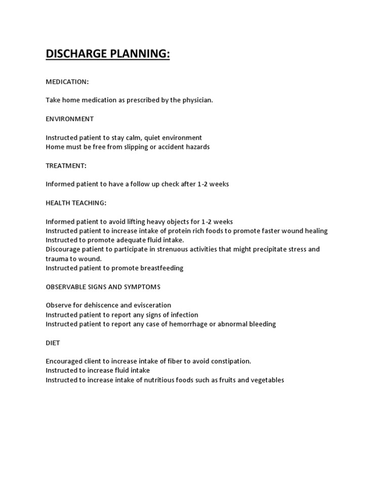 Discharge Planning | PDF