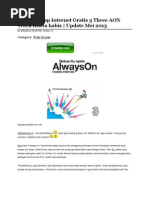 Download Trik Lengkap Internet Gratis 3 Three AON Work Kuota Habis by Andrico Wijaya SN164987208 doc pdf