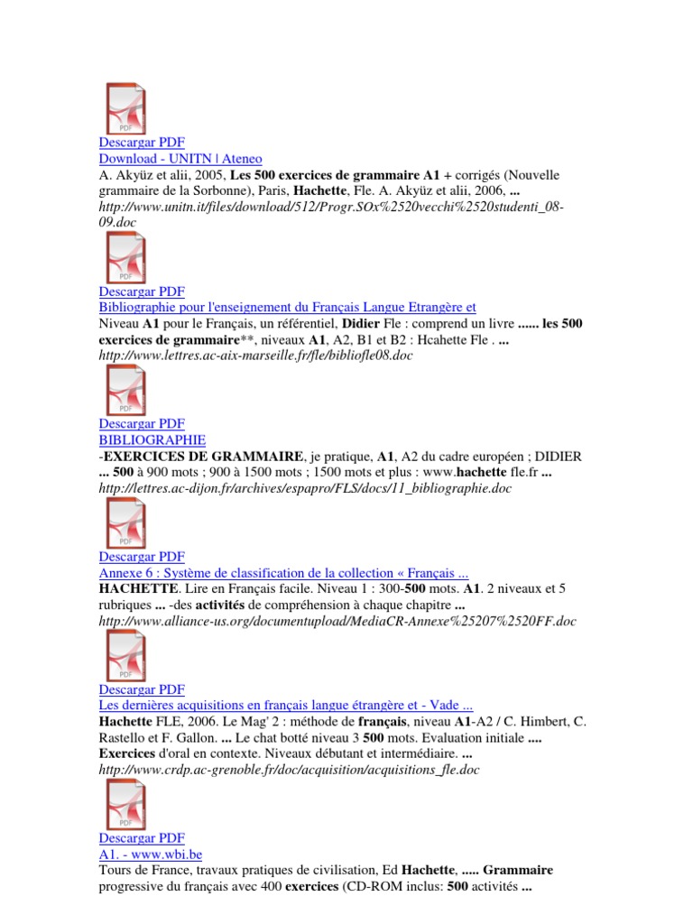 500 Exercices De Grammaire A2 Pdf