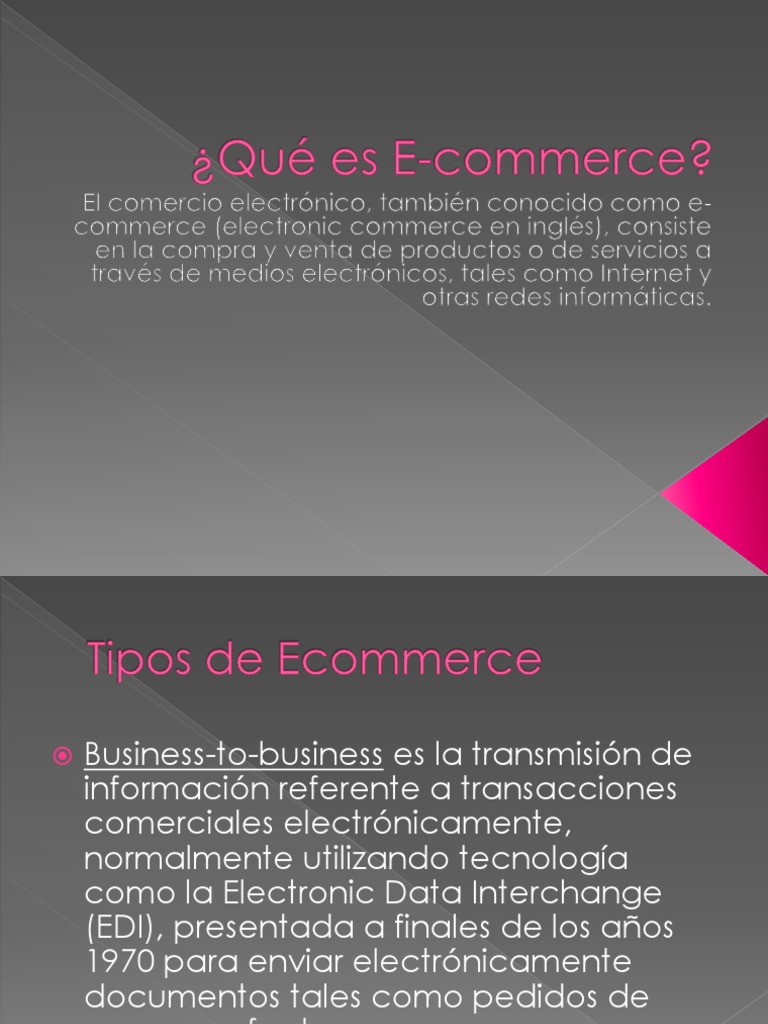 Tipos de Comercio Electrónico y Redes | PDF | Comercio electrónico | De ...
