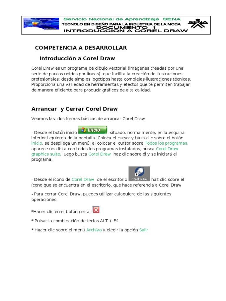 Introducción a Corel Draw: Pantalla y Menús | PDF | Point and Click ...
