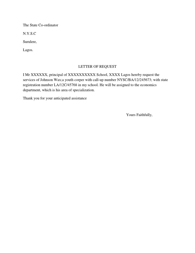 Request Letter