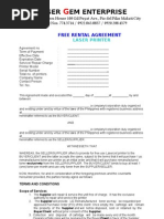 Sample Rental Agreement | Leasehold Estate | Landlord