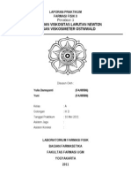 Penentuan Viskositas Larutan Newton Dengan Viskometer Ostwald