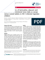 Pharmacokinetics of Lamivudine, Abacavir and Zidovudine Administered Twice Daily As Syrups Versus Scored Tablets in HIV-1-infected Ugandan Children
