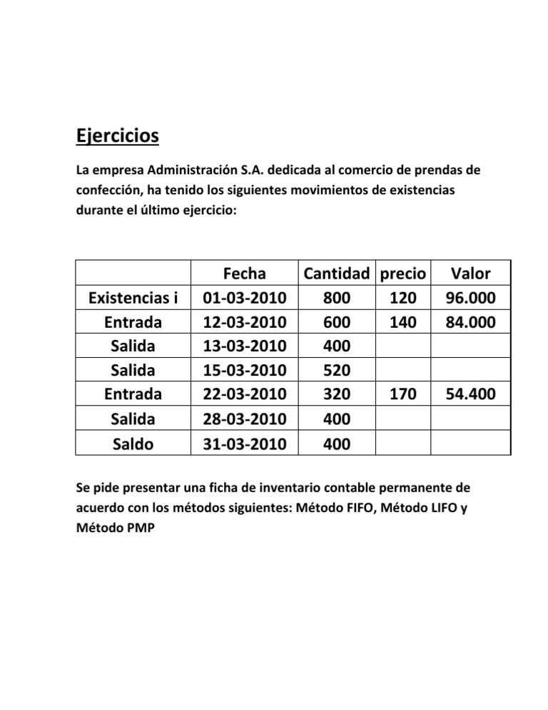 Metodo PMP Fifo Lifo | PDF | Finanzas y administración del dinero