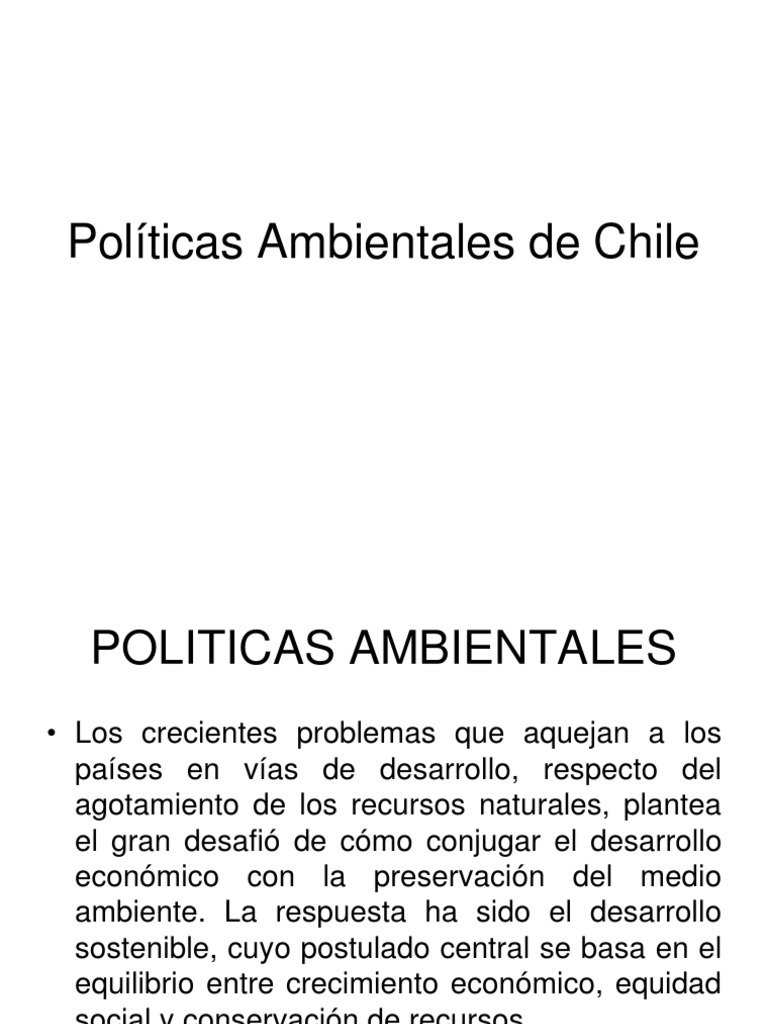 Políticas Ambientales en Chile | PDF | Desarrollo sostenible ...